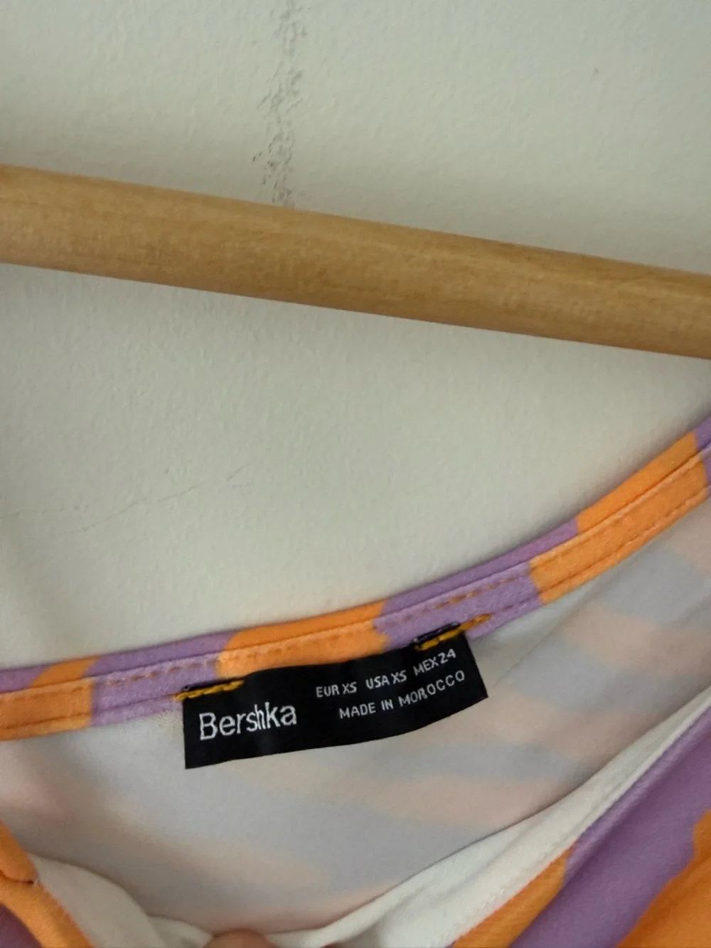 Bershka Purple and Orange Zebra Print Asymmetric Strappy Crop Top (size XS) - Picture 3 of 4